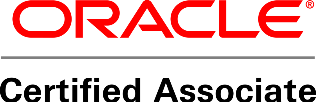 Logotipo certified de oracle, el logotipo de oracle es de color rojo.