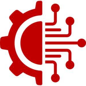 Icono rojo que hace referencia a la tecnología