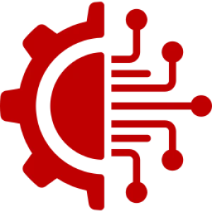 Icono rojo que hace referencia a la tecnología